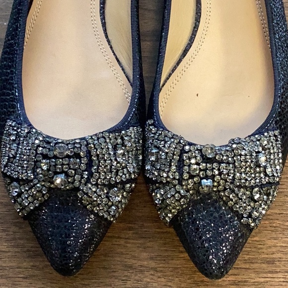 Tory Burch Vanessa Crystal Bow Women's Flats Size 9.5 - Picture 4 of 6